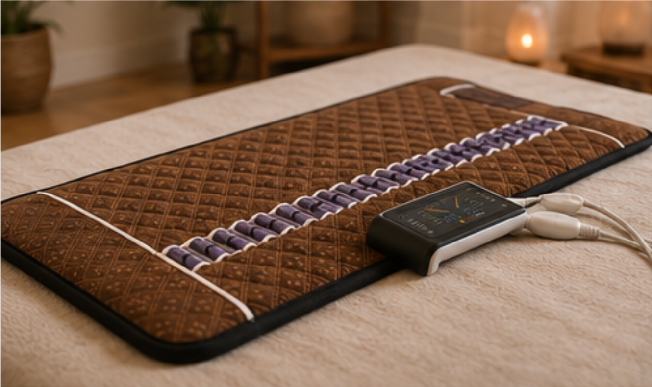 Mini BioMat arranged on a bed